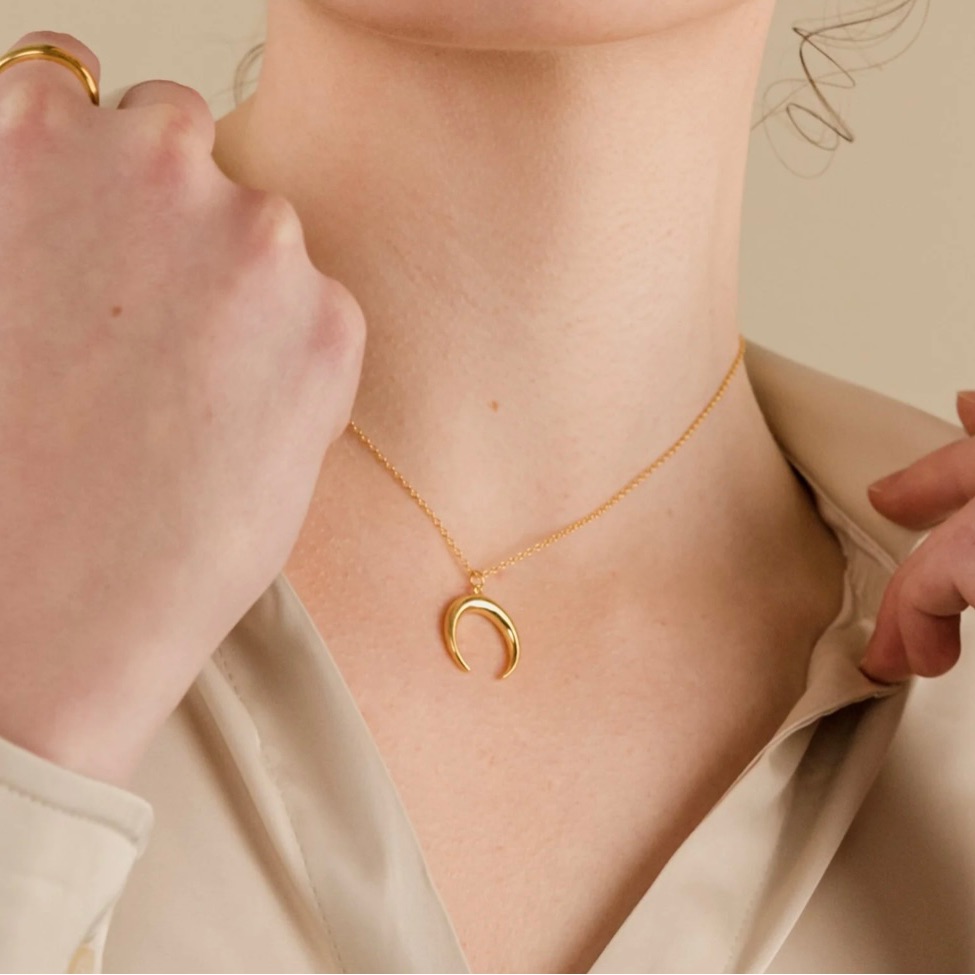 Gold Crescent Moon Pendant